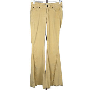 Free People Low Rise Corduroy Bell Bottoms Tan Yellow Size 25